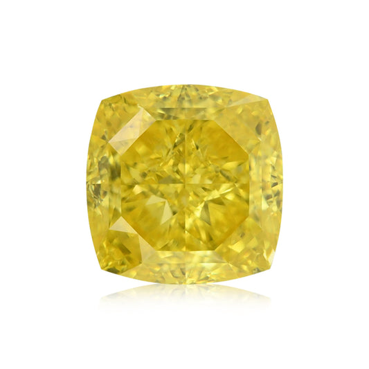 2,25 Karat Fancy Vivid Yellow Cushion Diamond VS1 GIA