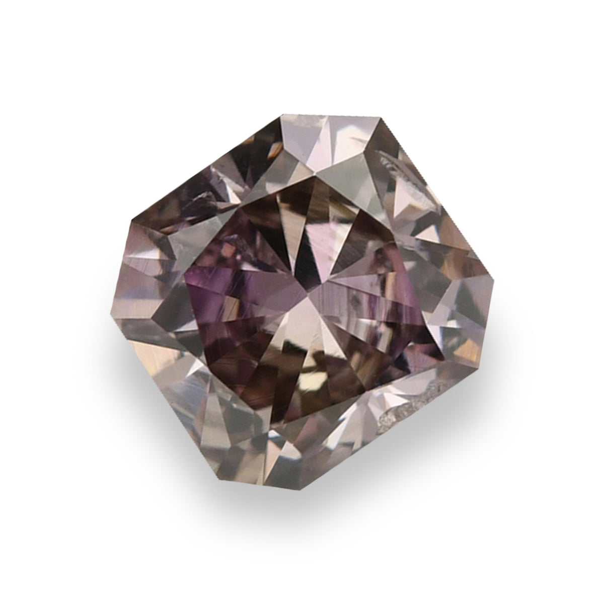 0,53 Karat Fancy Dark Brown Purple Radiant Diamond (I1) GIA
