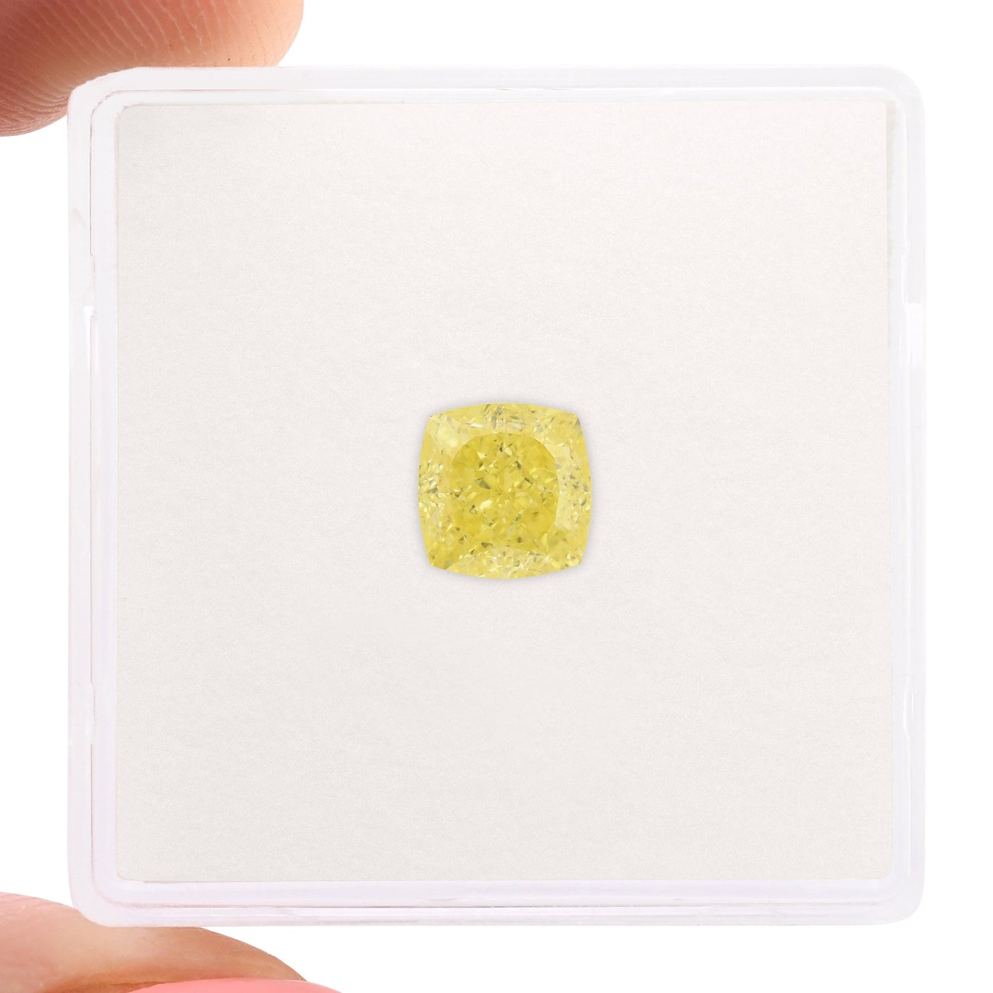 1,24 Karat Fancy Intense Yellow Cushion Diamond VVS1 GIA