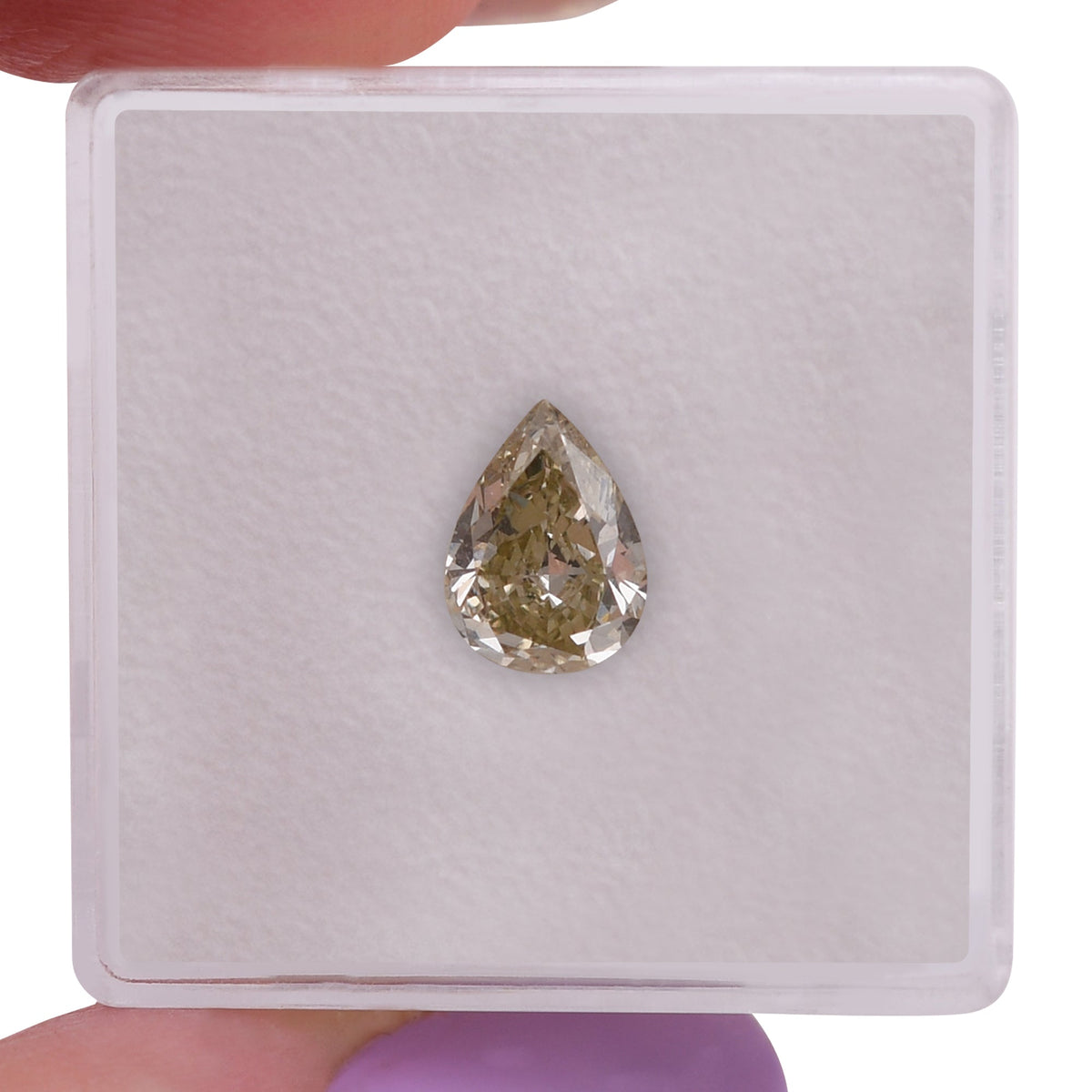 1,23 Karat Fancy Brownish Greenish Yellow Birnenförmiger Diamant VS1 GIA