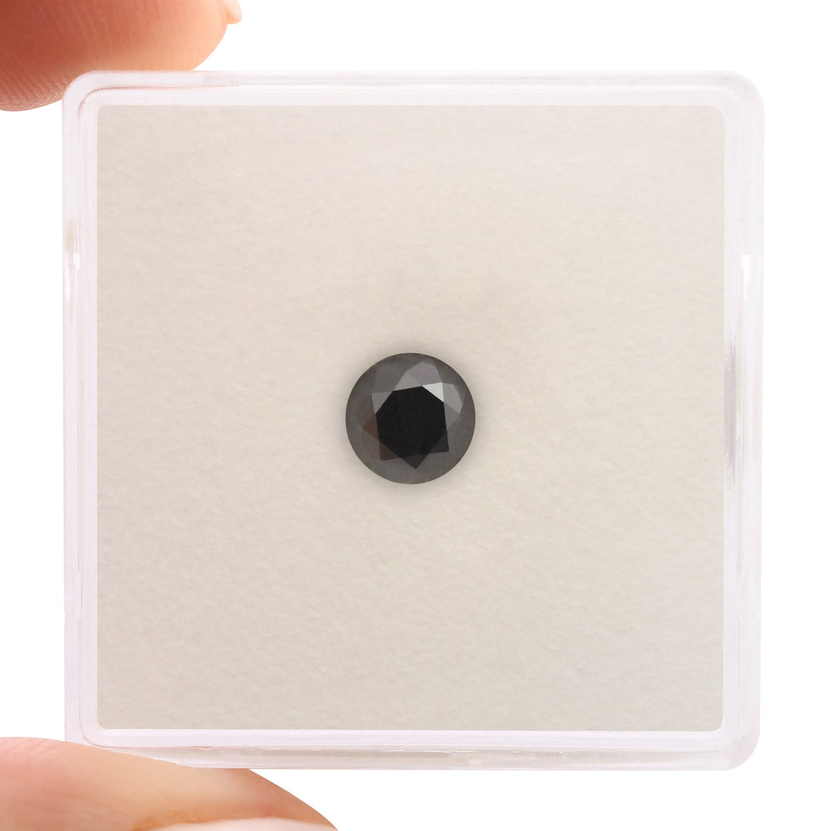 0.63 Carat Fancy Black Round Brilliant Diamond  GIA