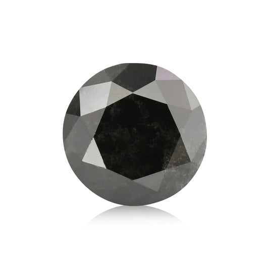 0.68 Carat Fancy Black Round Brilliant Diamond  GIA