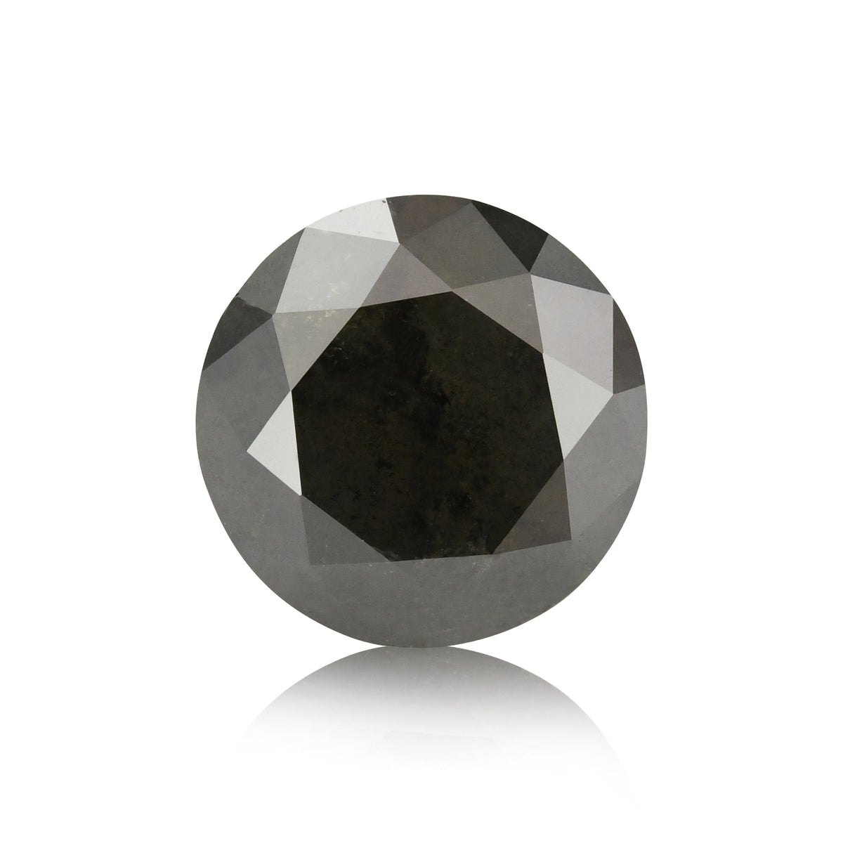1,27 Karat natürlicher schwarzer runder Diamant (GIA)