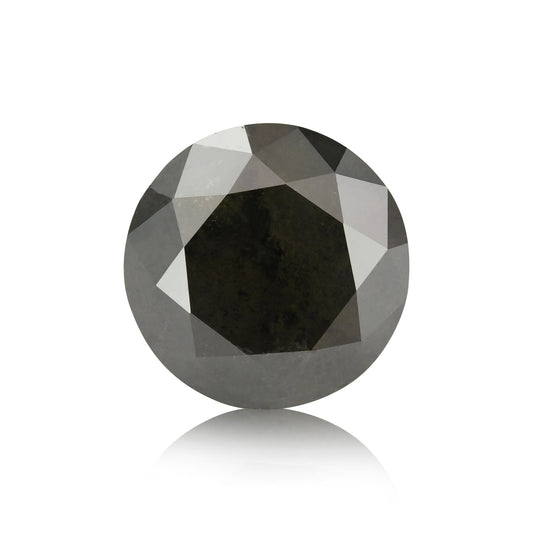 1,27 Karat natürlicher schwarzer runder Diamant (GIA)