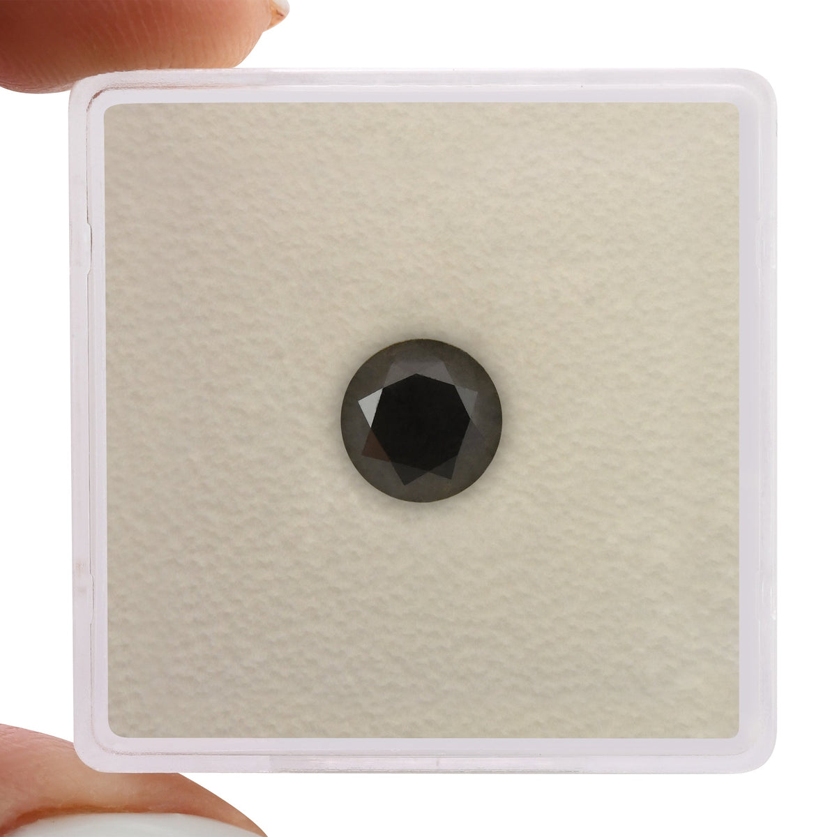 1,27 Karat natürlicher schwarzer runder Diamant (GIA)
