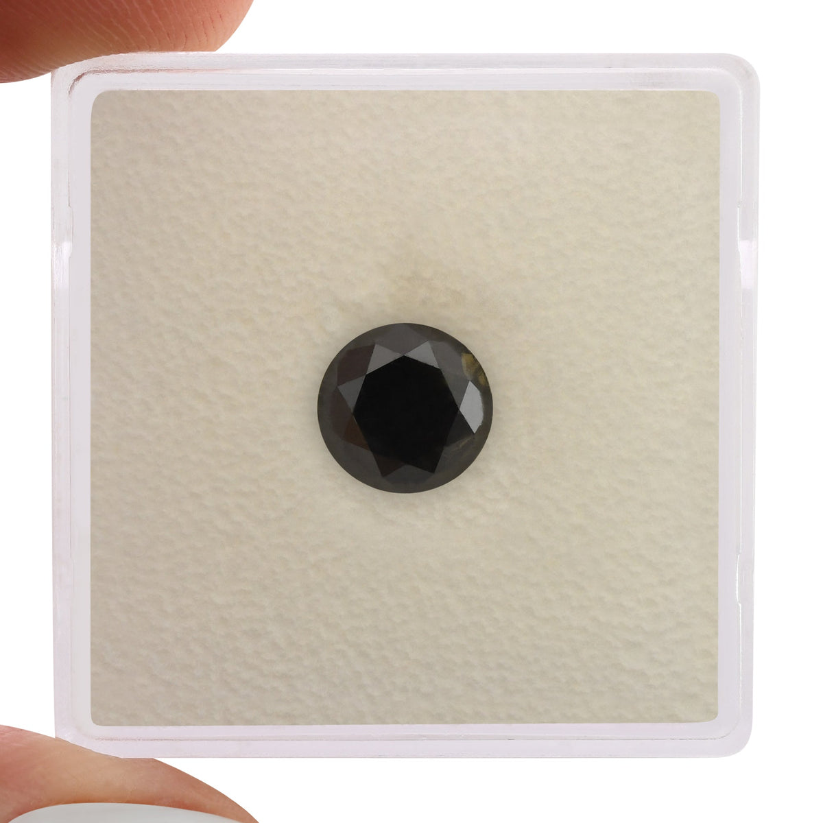 1,27 Karat natürlicher schwarzer runder Diamant (GIA)