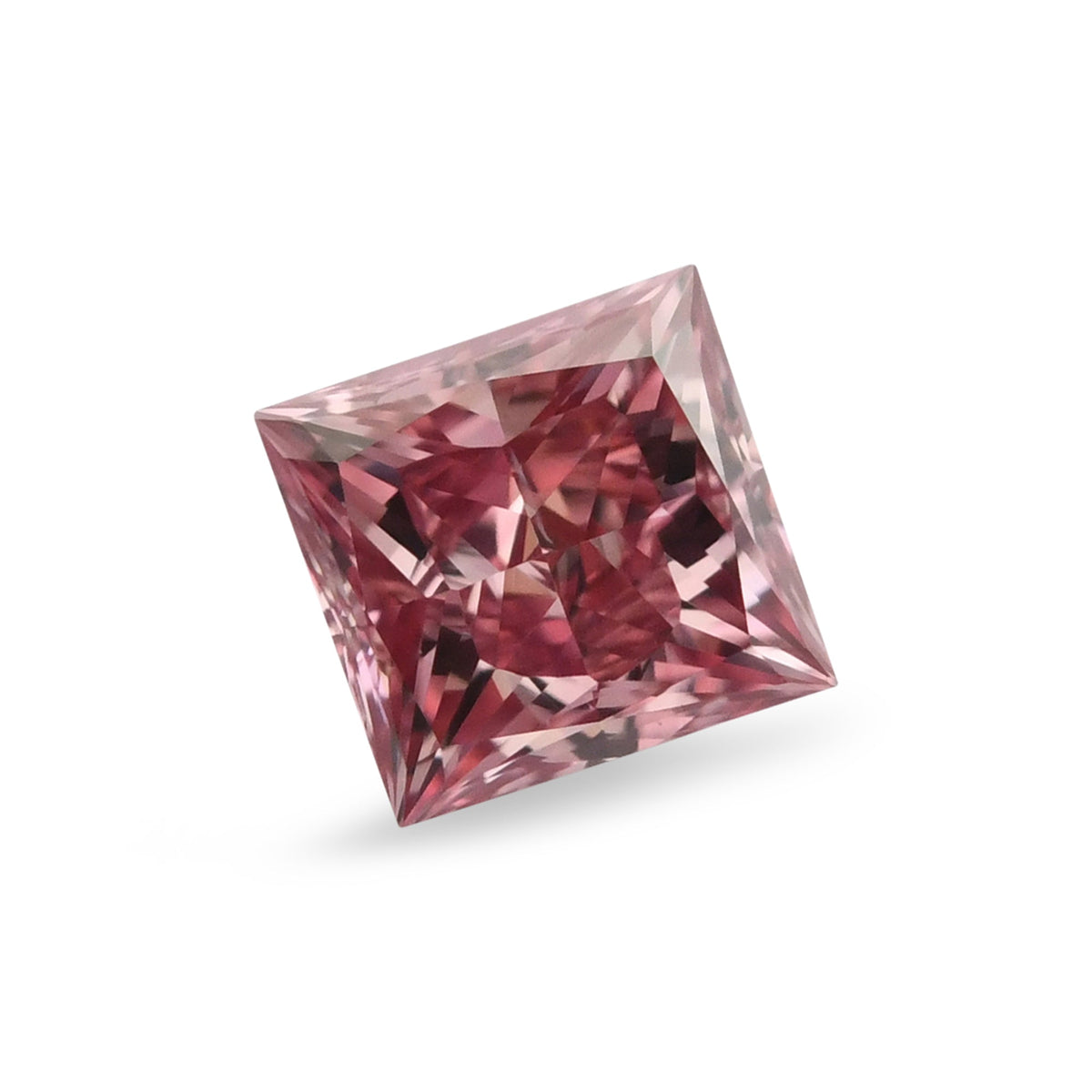 0.20 Carat Fancy Vivid Pink Princess Diamond SI1 GIA