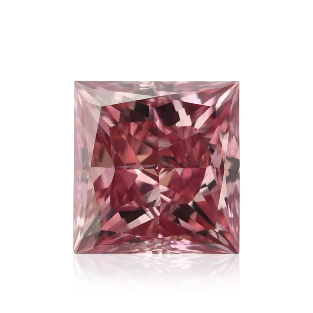 0.20 Carat Fancy Vivid Pink Princess Diamond SI1 GIA