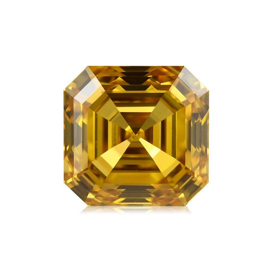 0.73 Carat Fancy Vivid Orange Yellow Asscher Diamond VS1 GIA