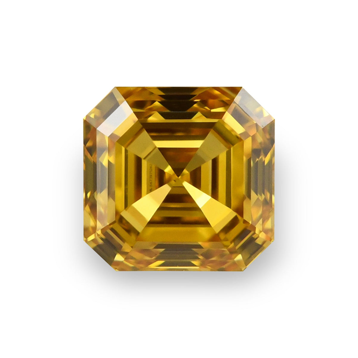 0.73 Carat Fancy Vivid Orange Yellow Asscher Diamond VS1 GIA