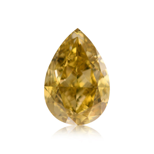 4,00 Karat Fancy Deep Brownish Yellow Birnenförmiger Diamant SI1 GIA