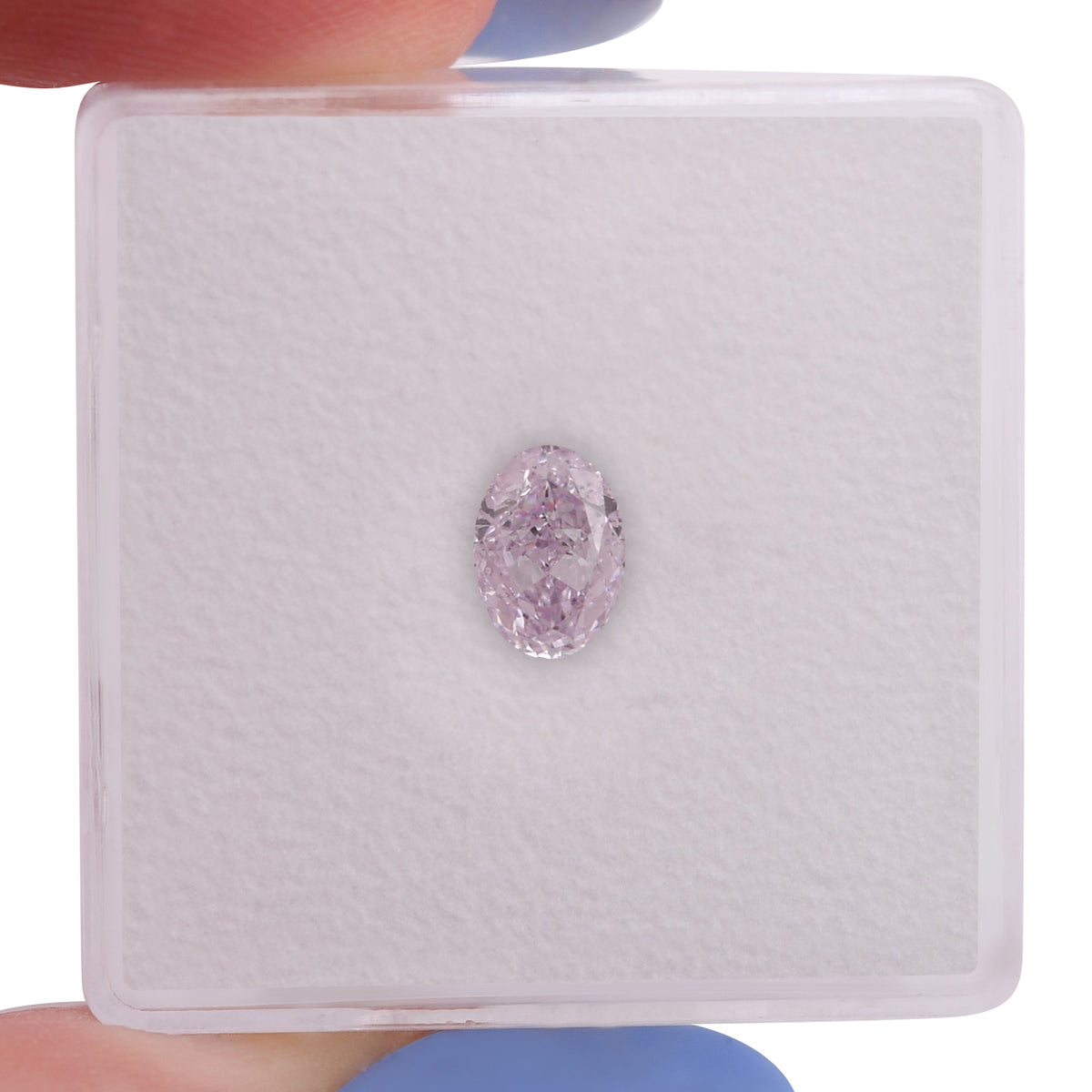 0.71 Carat Fancy Light Purplish Pink Oval Diamond VS2 GIA