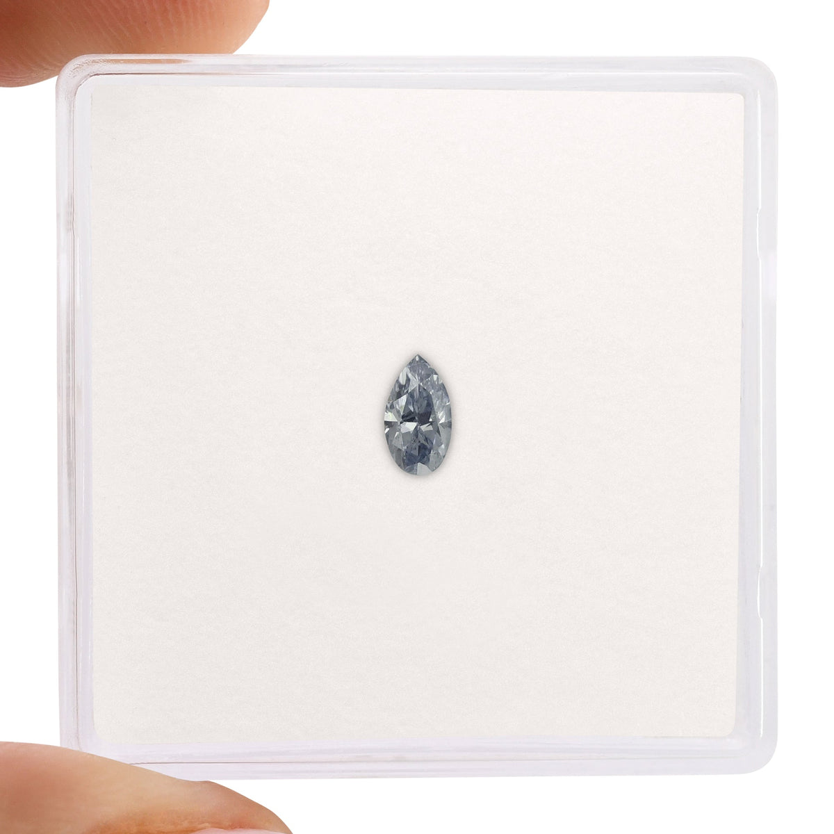 0.15 Carat Fancy Intense Blue Pear Diamond SI1 GIA