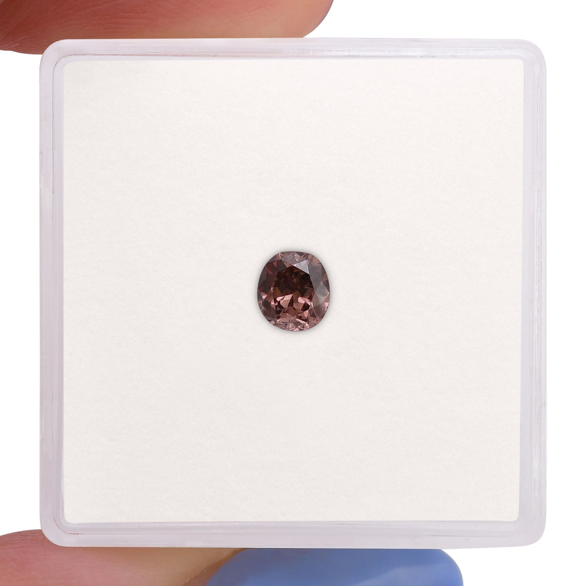 0.32 Carat Fancy Deep Pink Brown Oval Diamond I2 GIA