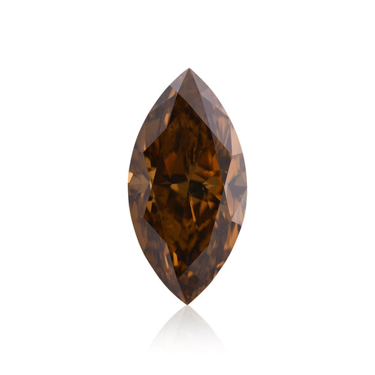 3,03 Karat Fancy Dark Orange Brown Marquise Diamant I1 GIA