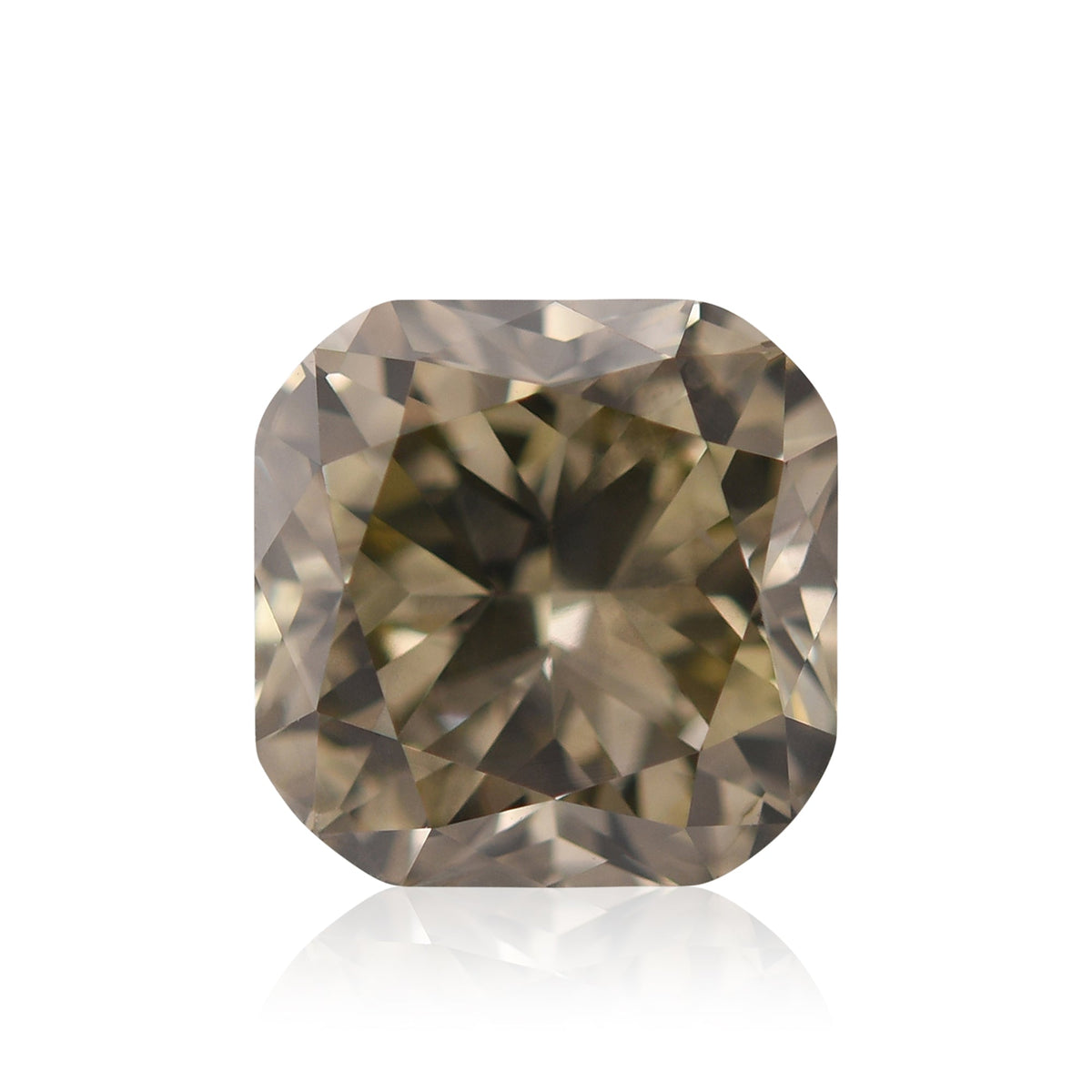 1.42 Carat Fancy Brownish Greenish Yellow Cushion Diamond SI2 GIA