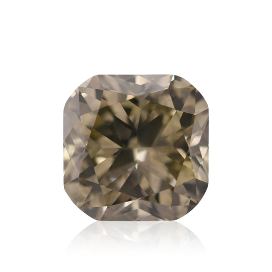 1,42 Karat Fancy Brownish Greenish Yellow Cushion Diamond SI2 GIA