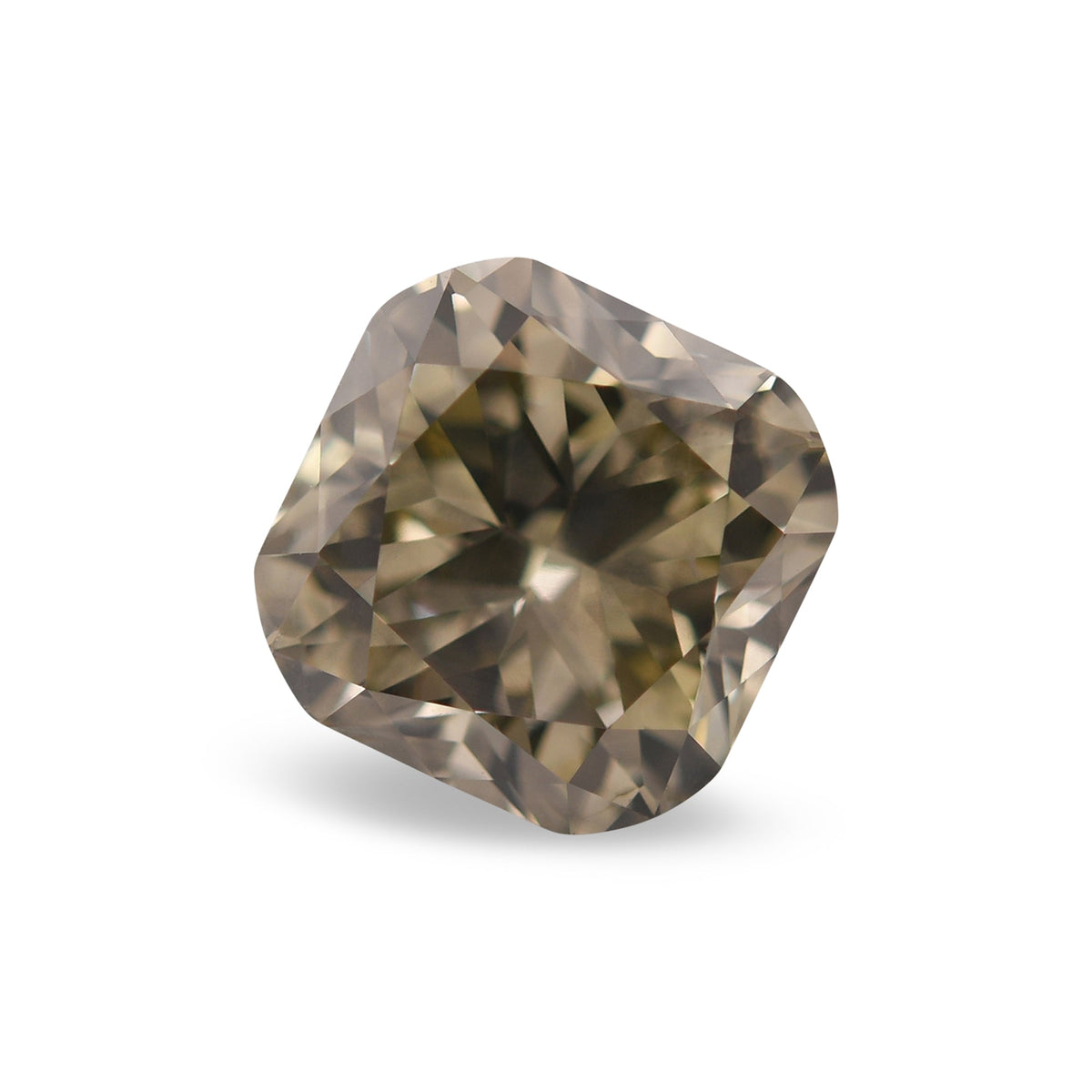 1.42 Carat Fancy Brownish Greenish Yellow Cushion Diamond SI2 GIA