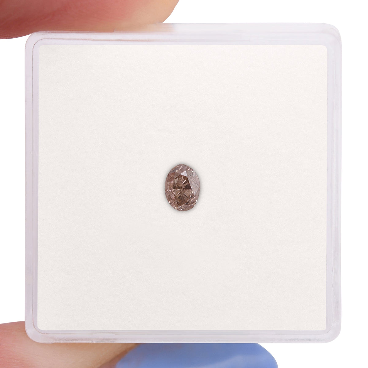 0,26 Karat Fancy Pinkish Brown Oval Diamond VS2 GIA