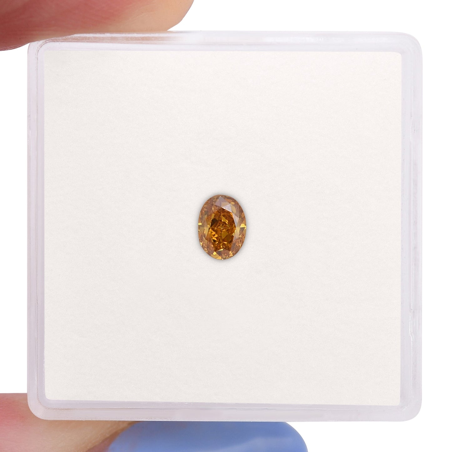 0,35 Karat Fancy Deep Orange Yellow Ovaler Diamant (SI2) GIA
