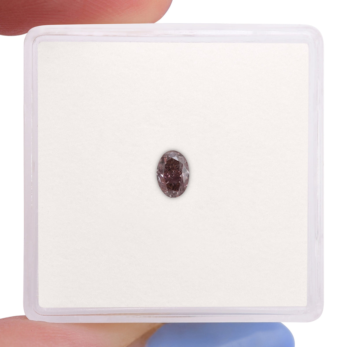 0,27 Karat Fancy Dunkelrosa-Brauner Ovaler Diamant (SI2) GIA