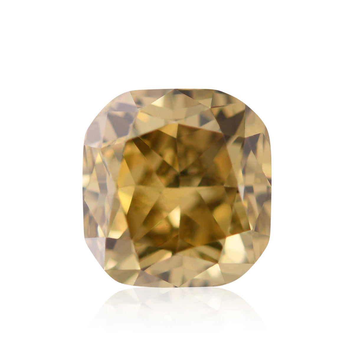 0,68 Karat Fancy Deep Brown Yellow Cushion Diamond VS2 GIA