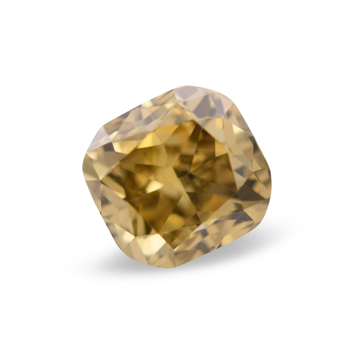 0,68 Karat Fancy Deep Brown Yellow Cushion Diamond VS2 GIA