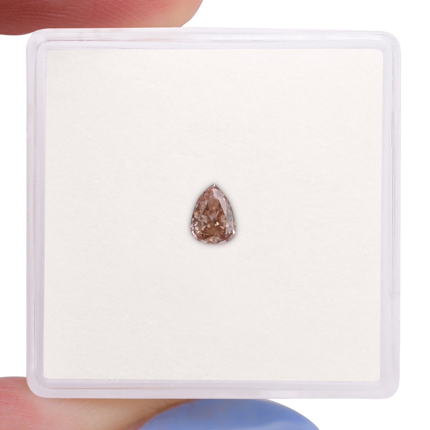0,20 Karat Fancy Pink Brown Birnenförmiger Diamant SI2 GIA