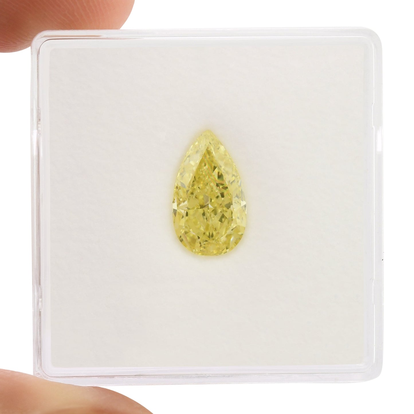 1,56 Karat Fancy Intense Yellow Birnenförmiger Diamant VS2 GIA