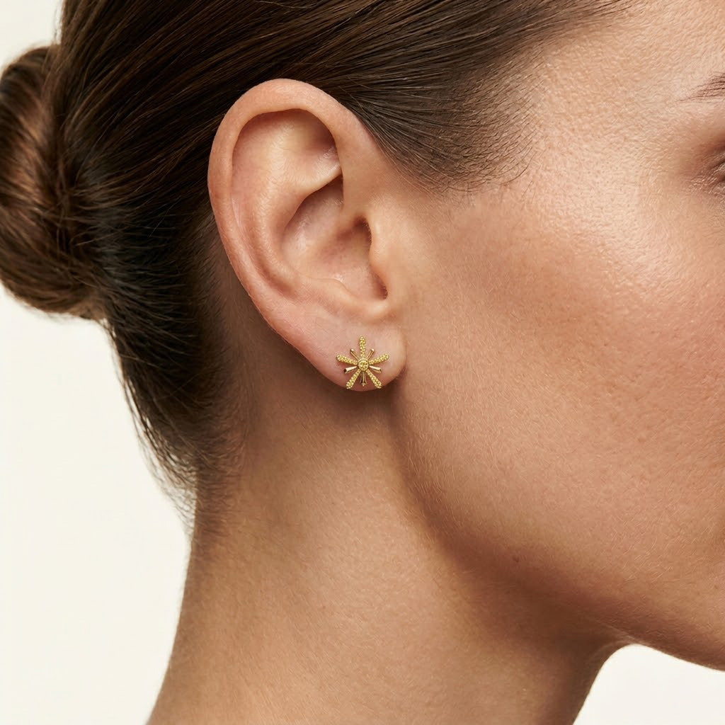 Fancy Vivid Yellow Round Diamond Stud Earrings