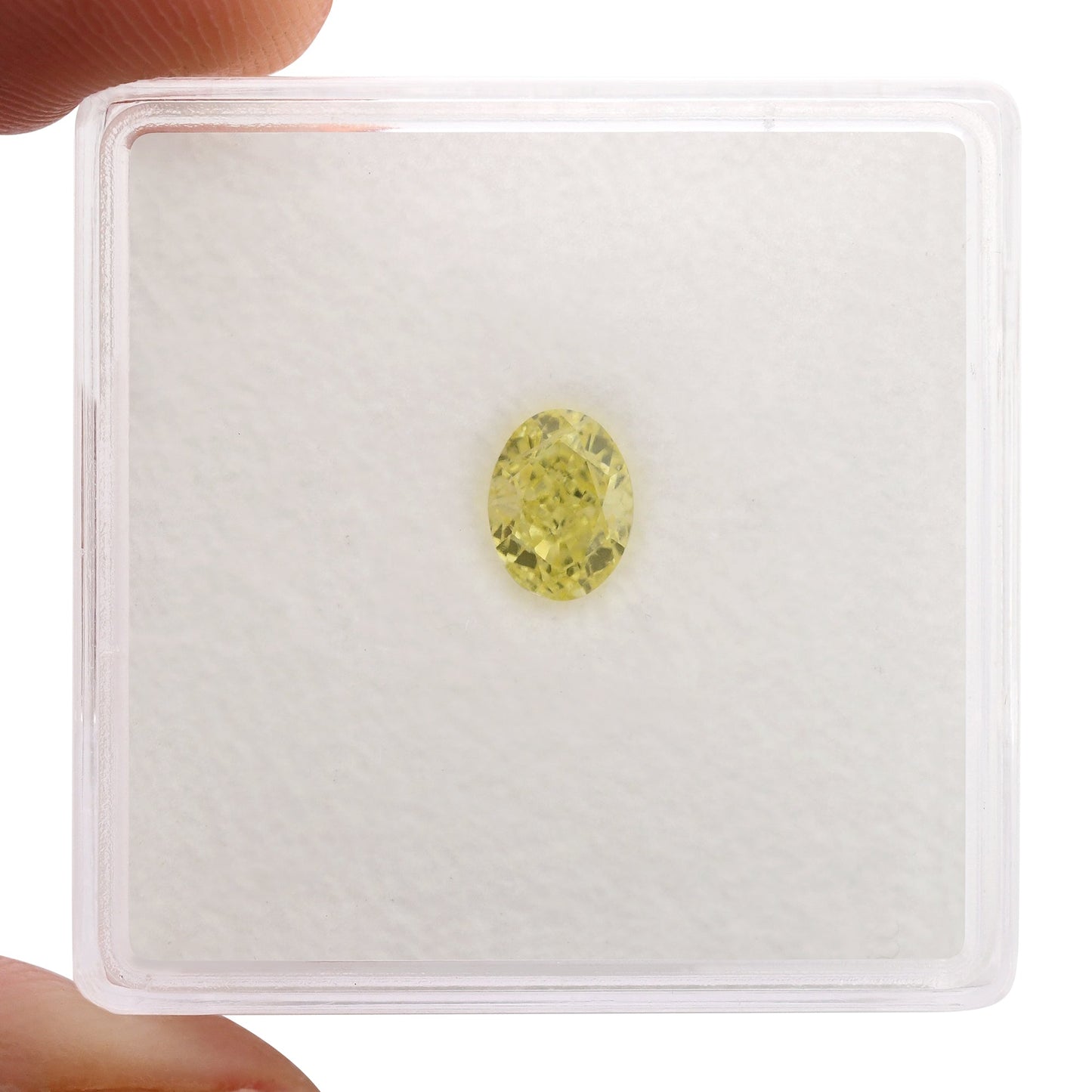 0,57 Karat Fancy Intense Yellow Oval Diamond VS2 GIA