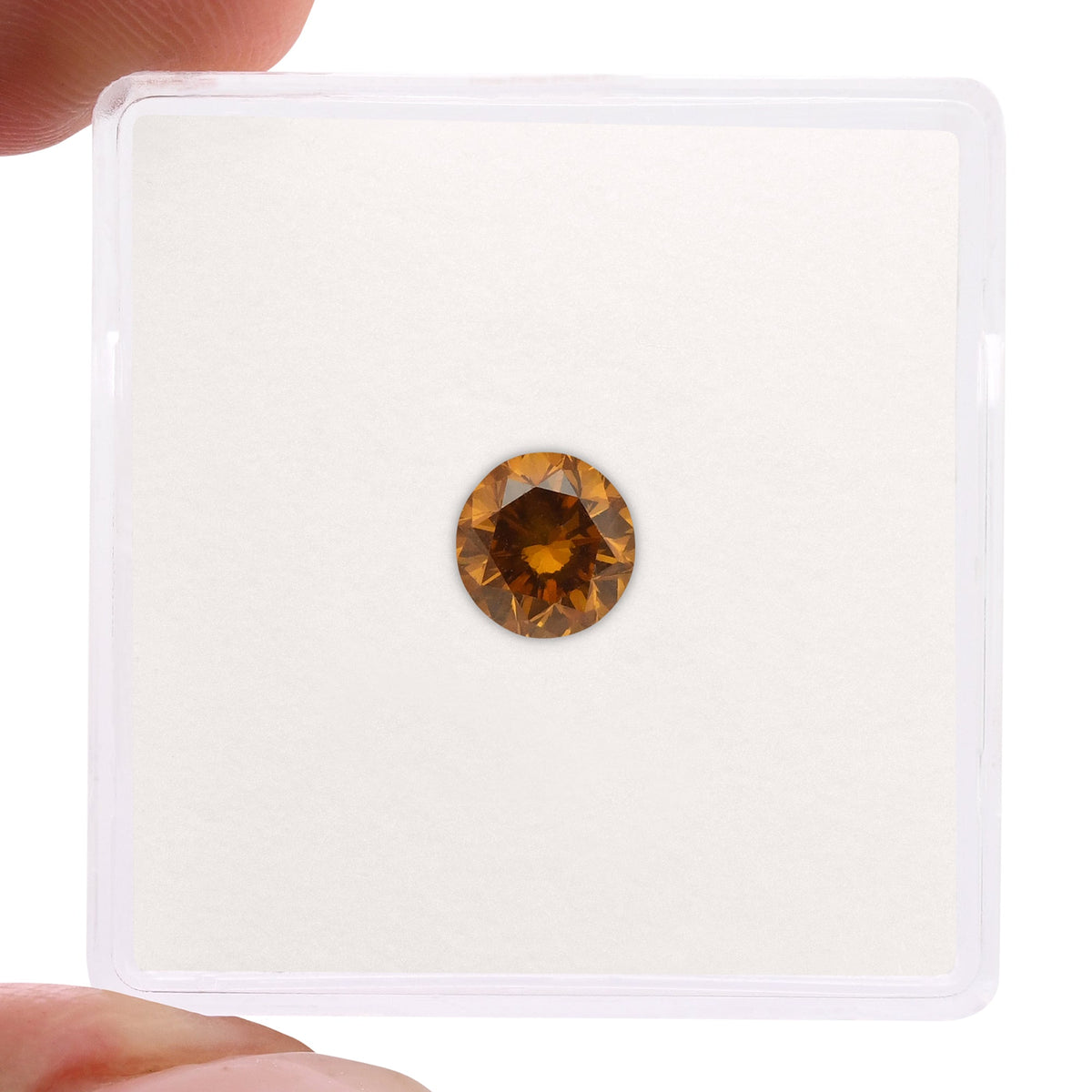 0,70 Karat Fancy Deep Yellowish Orange Runder Brillanter Diamant SI2 GIA