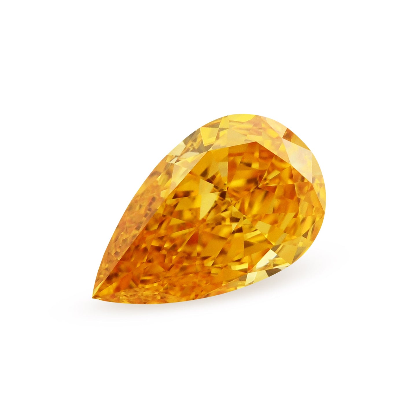 0,72 Karat Fancy Vivid Yellowish Orange Birnenförmiger Diamant SI1 GIA