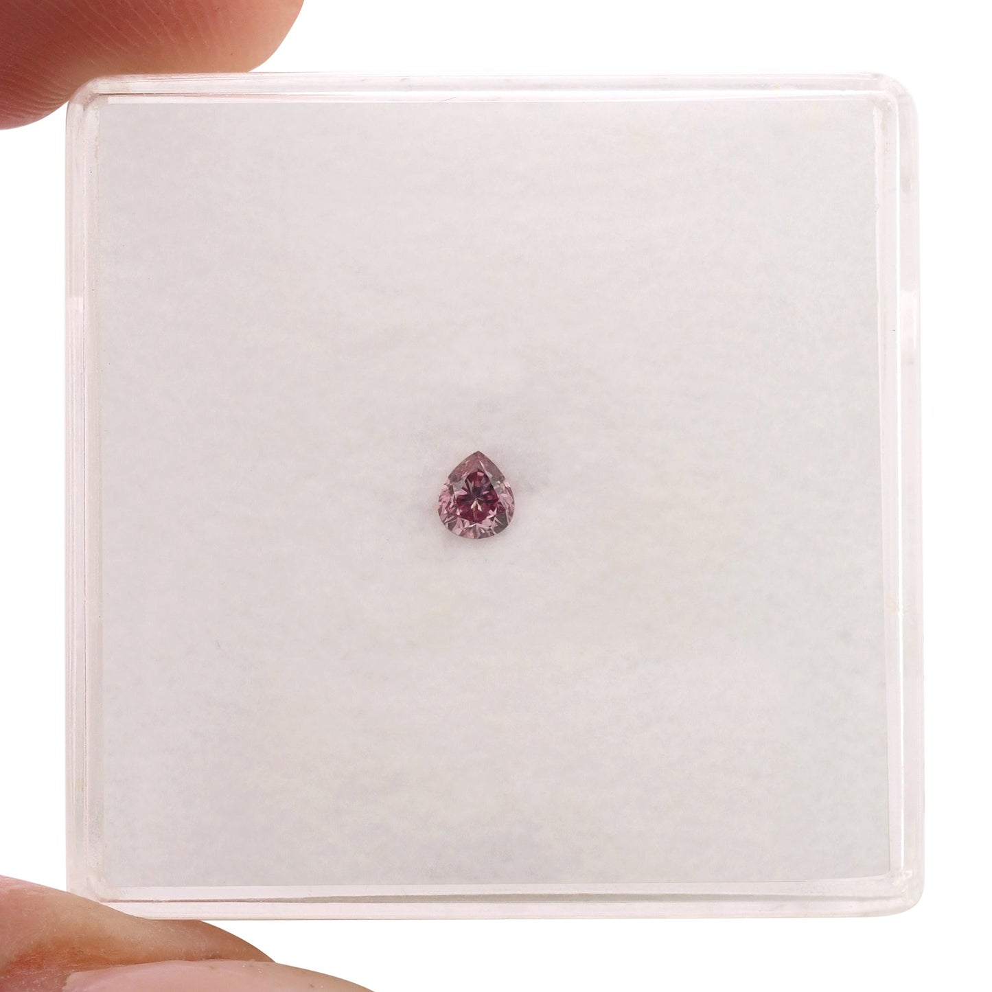 0.08 Carat Fancy Intense Purplish Pink Pear Diamond (SI1) GIA