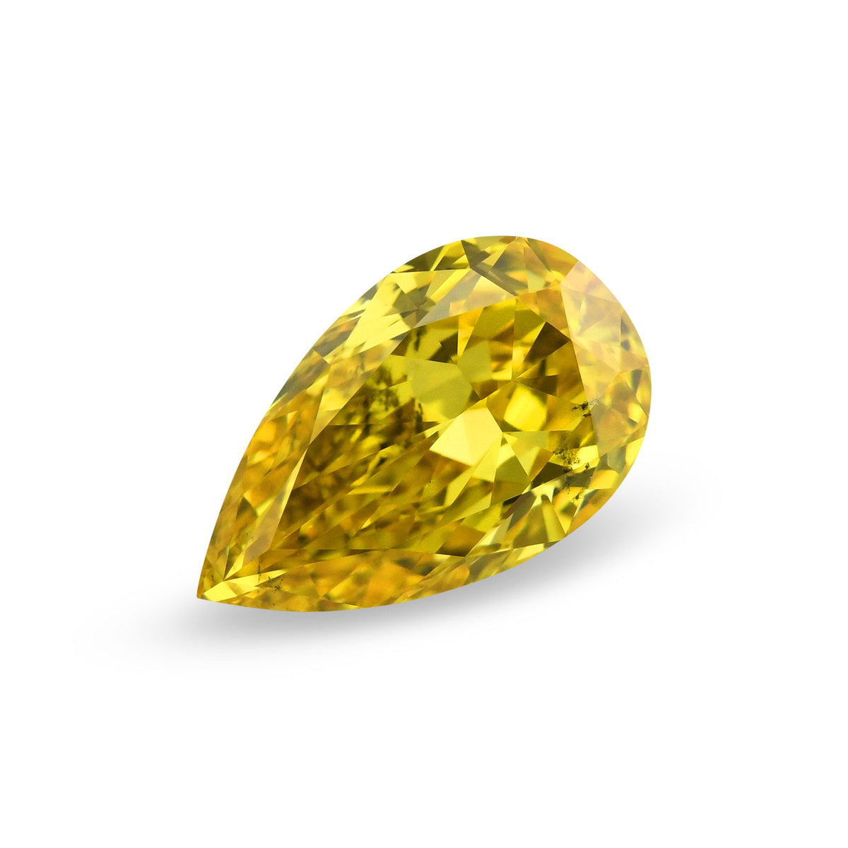 1.01 Carat Fancy Vivid Yellow Pear Diamond SI1 GIA