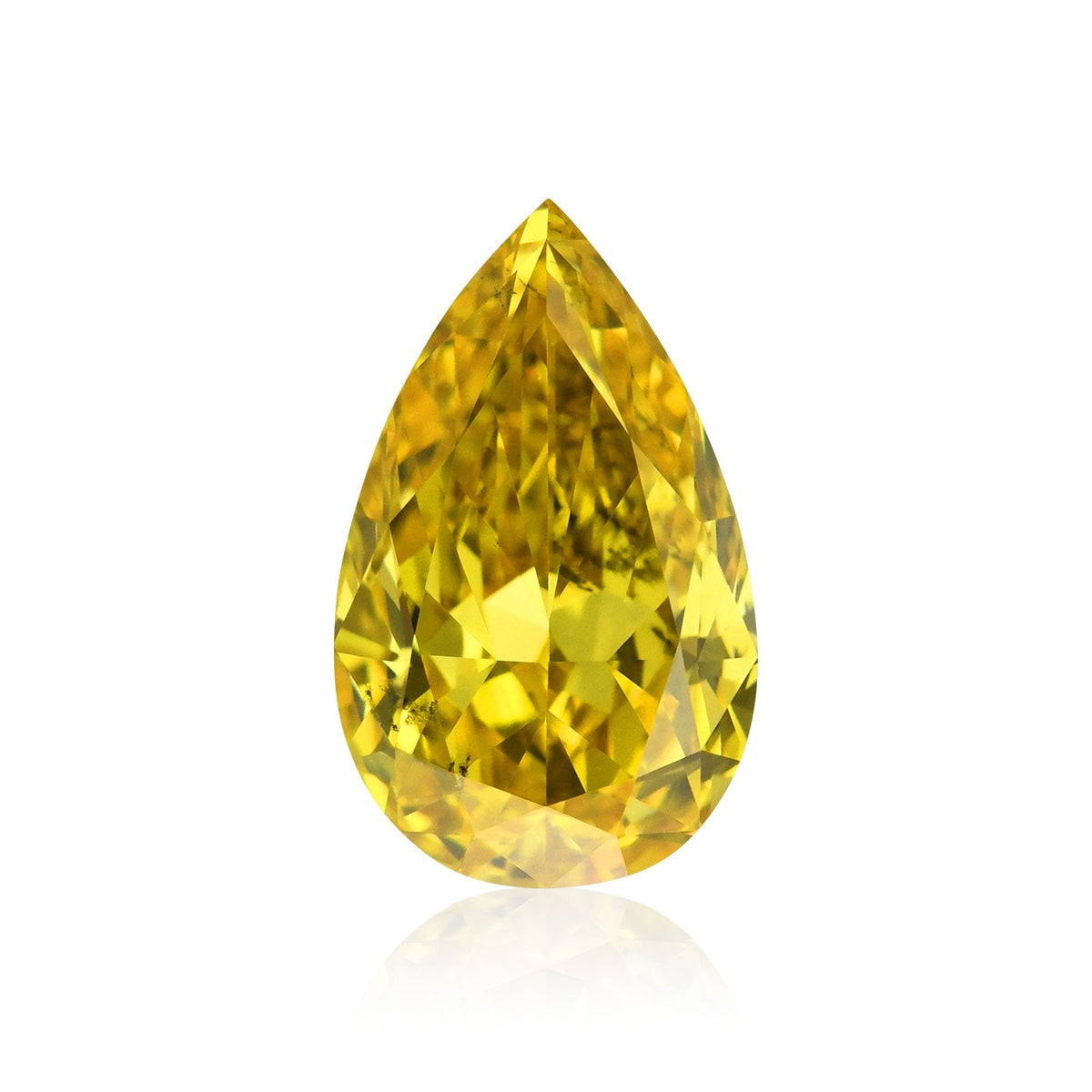 1.01 Carat Fancy Vivid Yellow Pear Diamond SI1 GIA
