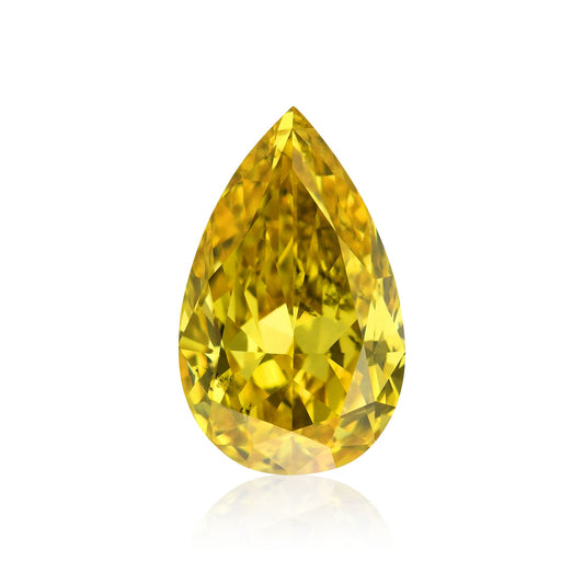 1,01 Karat Fancy Vivid Yellow Birnenförmiger Diamant SI1 GIA