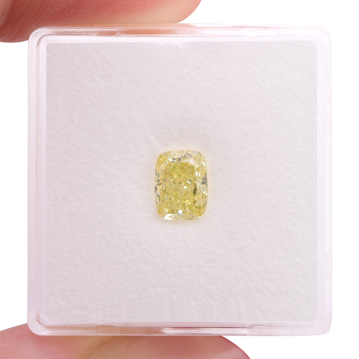 1.00 Carat Fancy Yellow Cushion Diamond VS2 GIA