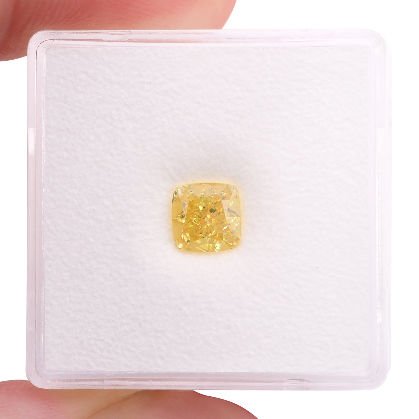 1,01 Karat Fancy Vivid Yellow Cushion Diamond VVS2 GIA