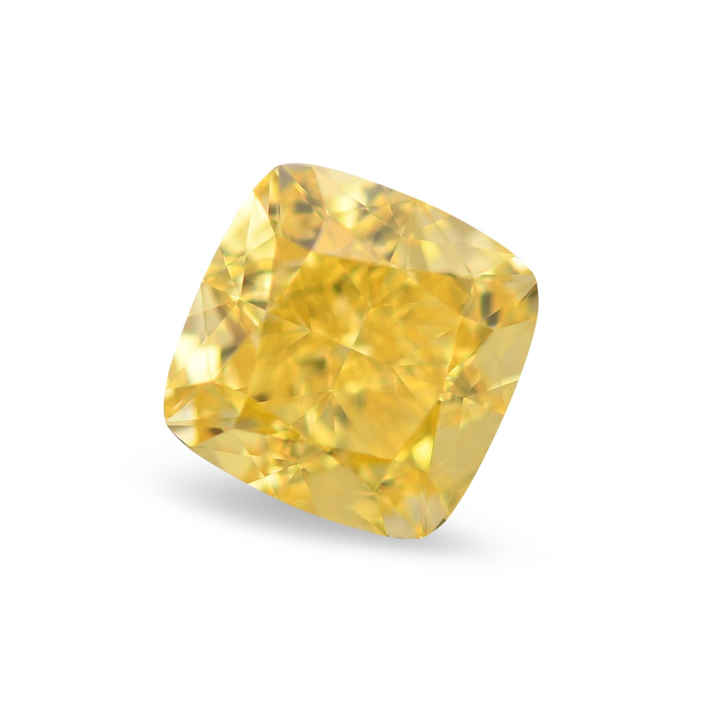 1,01 Karat Fancy Vivid Yellow Cushion Diamond VVS2 GIA