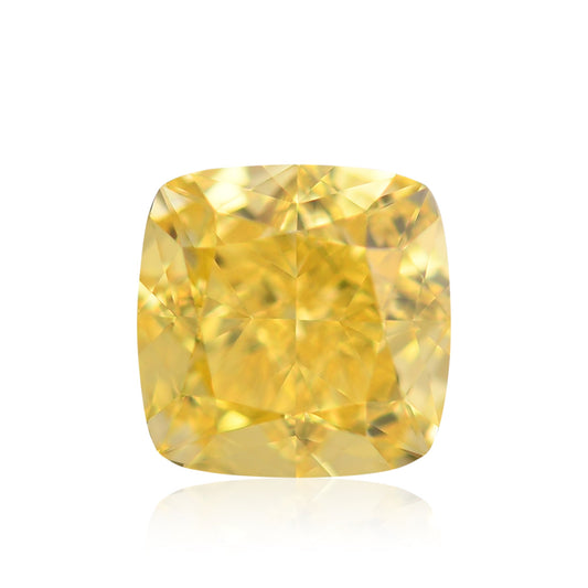1,01 Karat Fancy Vivid Yellow Cushion Diamond VVS2 GIA