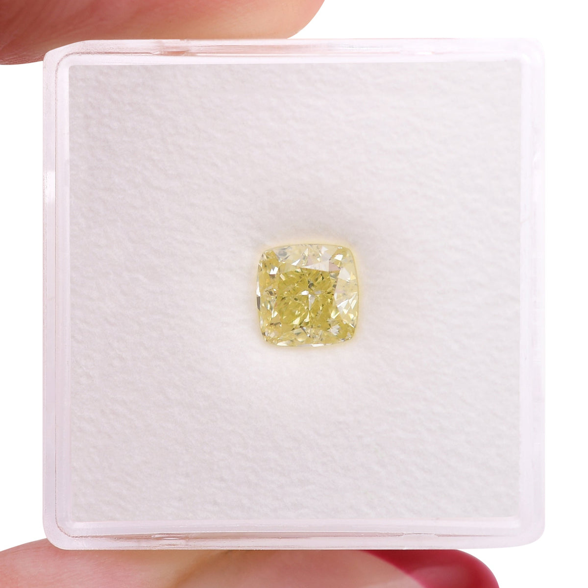 1.12 Carat Fancy Yellow Cushion Diamond VVS2 GIA