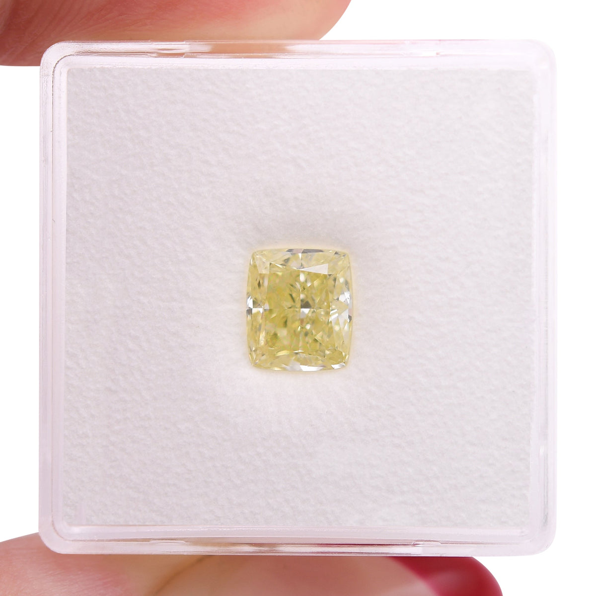 1.32 Carat Fancy Light Yellow Cushion Diamond VVS2 GIA