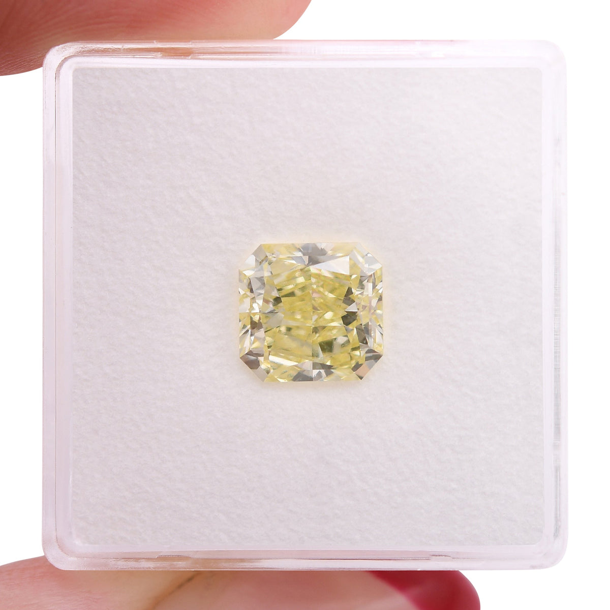 2.10 Carat Fancy Yellow Radiant Diamond VVS2 GIA
