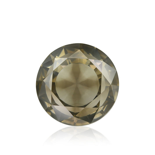 3,12 Karat Fancy Grünlich Gelbbraun Runder Diamant GIA