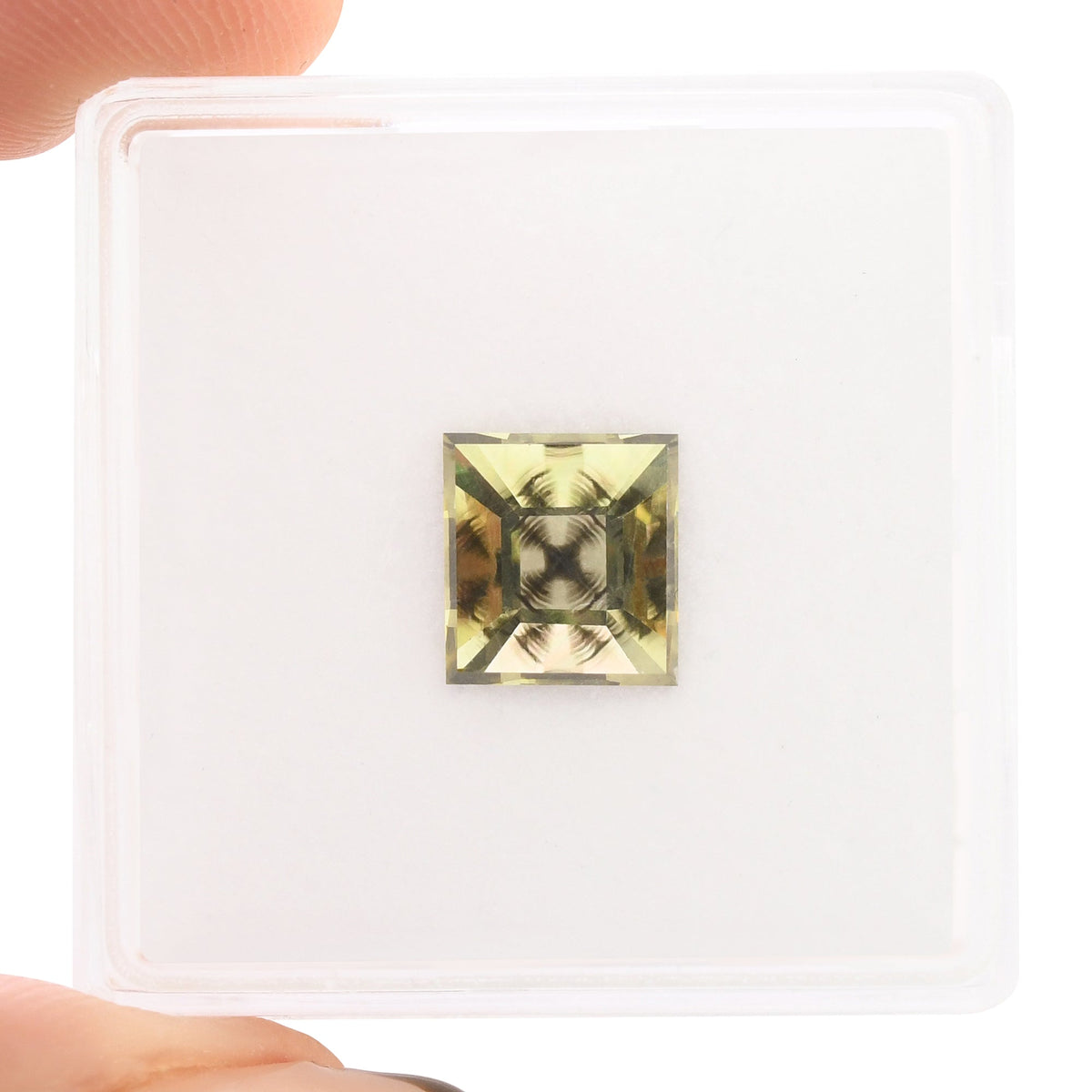 2,02 Karat Fancy Brownish Greenish Yellow Princess Diamant GIA