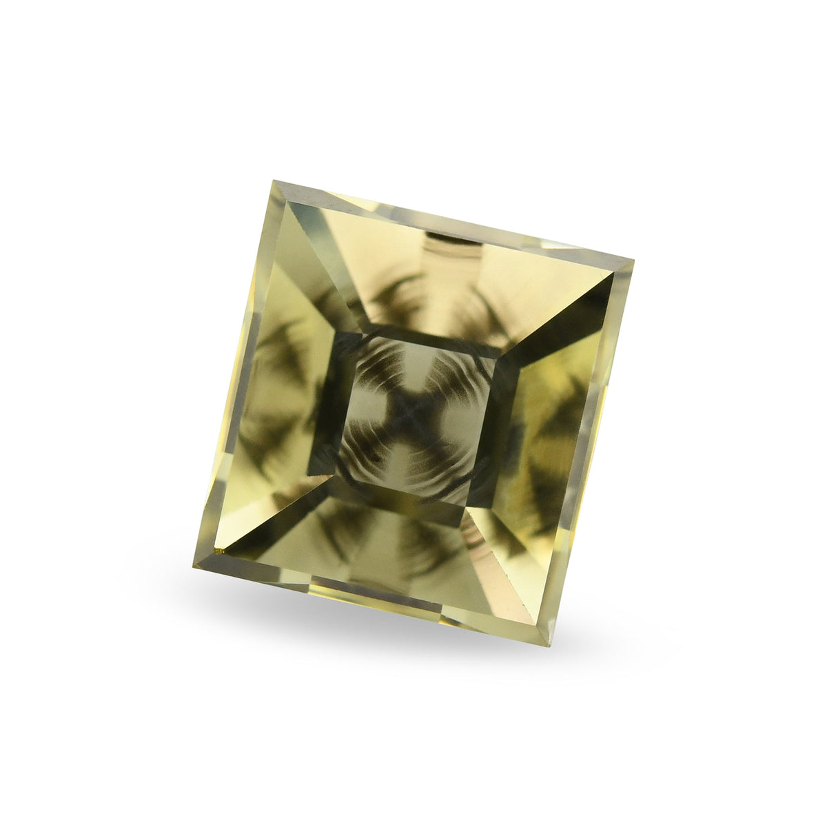 2,02 Karat Fancy Brownish Greenish Yellow Princess Diamant GIA