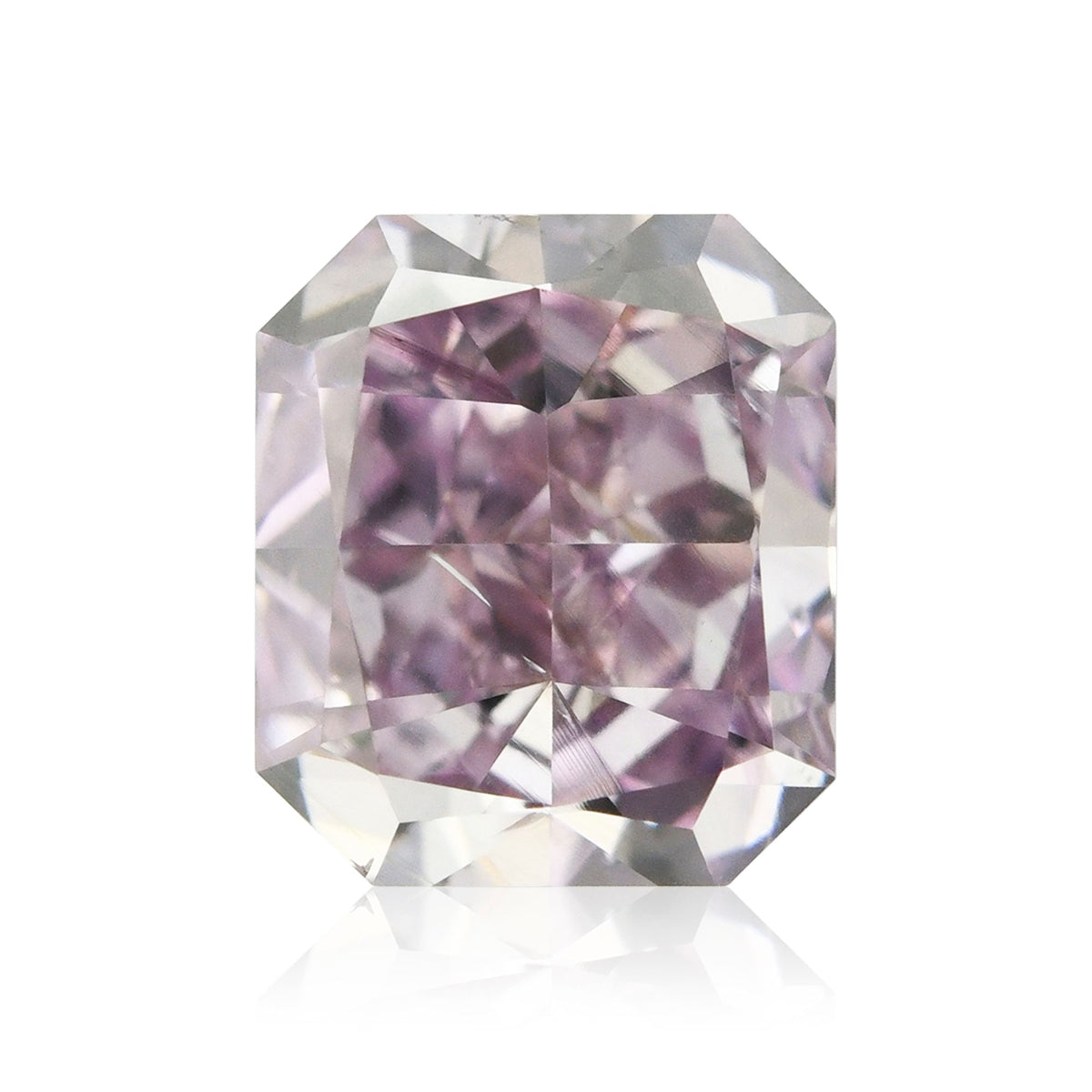 0.80 Carat Fancy Pink Purple Radiant Diamond SI2 GIA