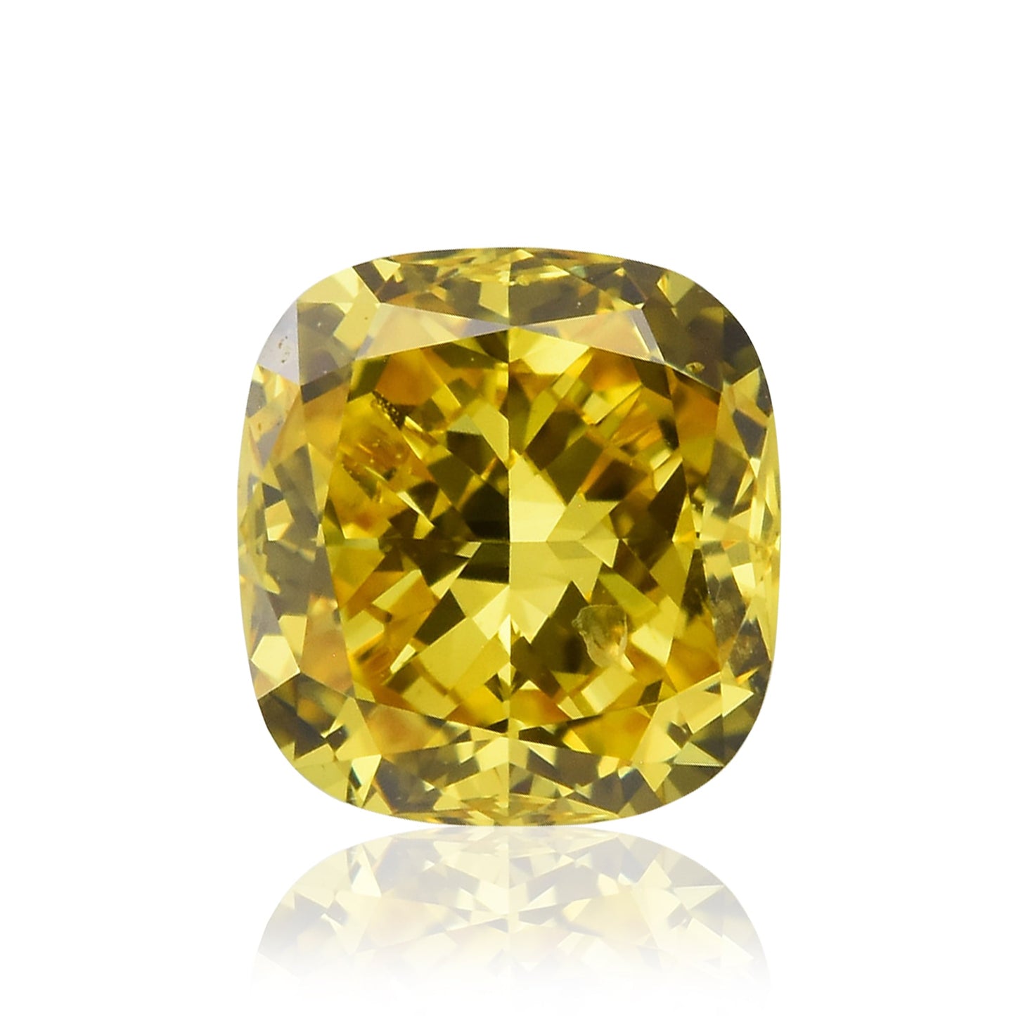 0,41 Karat Fancy Deep Yellow Cushion Diamond SI2 GIA