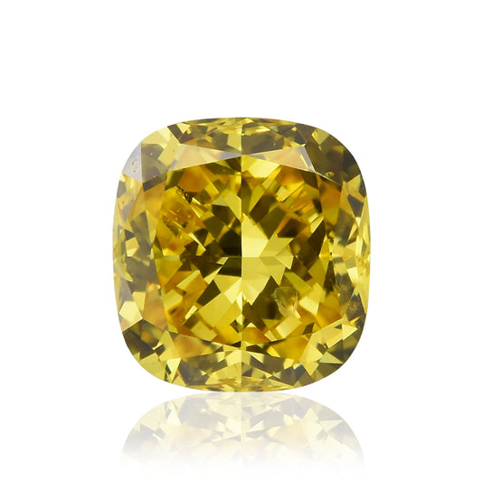 0,41 Karat Fancy Deep Yellow Cushion Diamond SI2 GIA